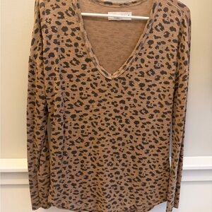 Leopard Print V-Neck Sweater